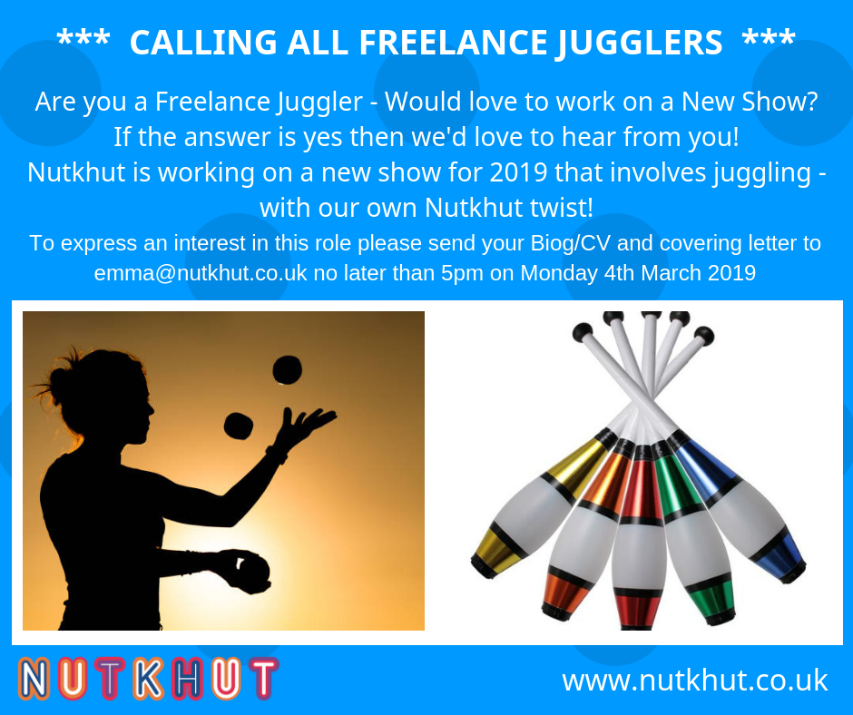 Freelance Juggler Casting Job At Nutkhut Ltd London Art Jobs