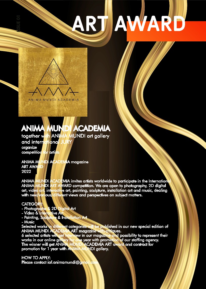 Contest, ANIMA MUNDI ACADEMIA Art Magazine AWARD, Online